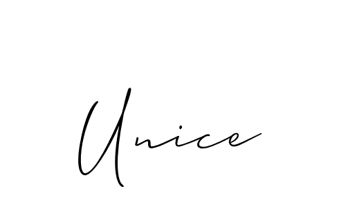 Design your own signature with our free online signature maker. With this signature software, you can create a handwritten (Allison_Script) signature for name Unice. Unice signature style 2 images and pictures png