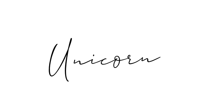 How to make Unicorn signature? Allison_Script is a professional autograph style. Create handwritten signature for Unicorn name. Unicorn signature style 2 images and pictures png