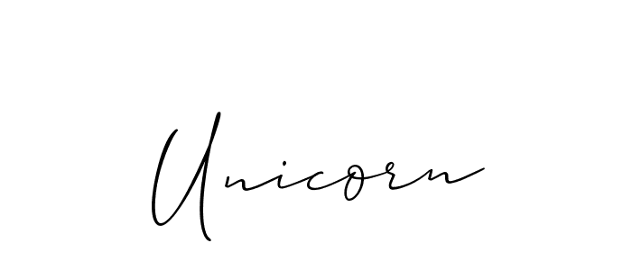 How to make Unicorn signature? Allison_Script is a professional autograph style. Create handwritten signature for Unicorn name. Unicorn signature style 2 images and pictures png