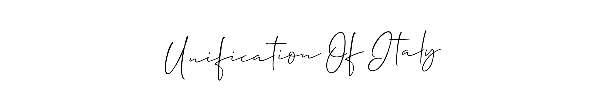 Unification Of Italy stylish signature style. Best Handwritten Sign (Allison_Script) for my name. Handwritten Signature Collection Ideas for my name Unification Of Italy. Unification Of Italy signature style 2 images and pictures png