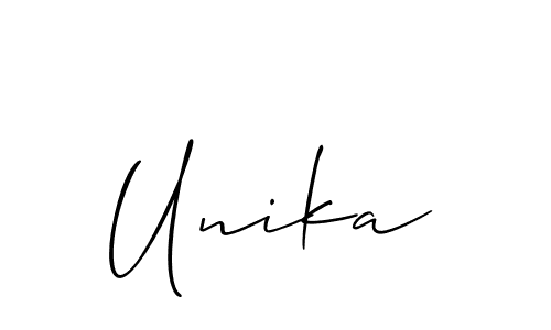 if you are searching for the best signature style for your name Unika. so please give up your signature search. here we have designed multiple signature styles  using Allison_Script. Unika signature style 2 images and pictures png