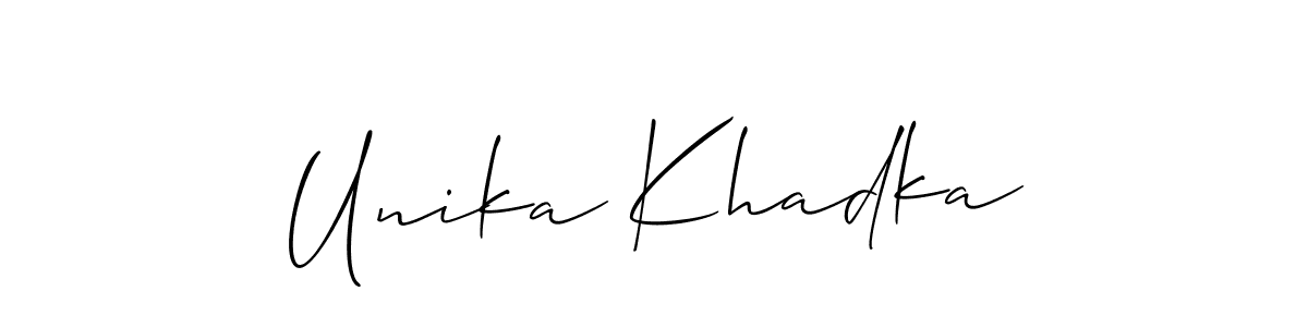 Best and Professional Signature Style for Unika Khadka. Allison_Script Best Signature Style Collection. Unika Khadka signature style 2 images and pictures png