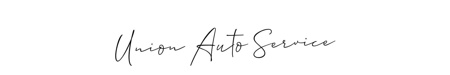 Allison_Script is a professional signature style that is perfect for those who want to add a touch of class to their signature. It is also a great choice for those who want to make their signature more unique. Get Union Auto Service name to fancy signature for free. Union Auto Service signature style 2 images and pictures png