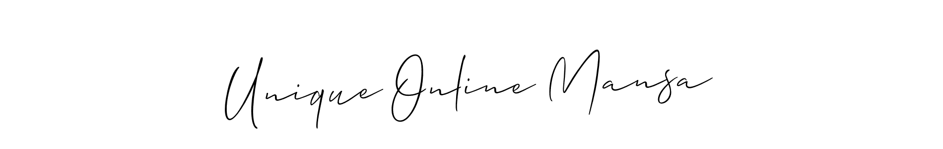 Similarly Allison_Script is the best handwritten signature design. Signature creator online .You can use it as an online autograph creator for name Unique Online Mansa. Unique Online Mansa signature style 2 images and pictures png