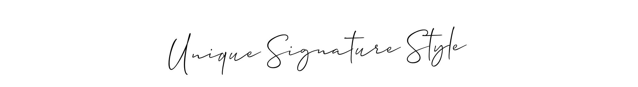 Design your own signature with our free online signature maker. With this signature software, you can create a handwritten (Allison_Script) signature for name Unique Signature Style. Unique Signature Style signature style 2 images and pictures png