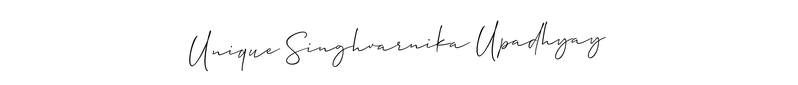 Use a signature maker to create a handwritten signature online. With this signature software, you can design (Allison_Script) your own signature for name Unique Singhvarnika Upadhyay. Unique Singhvarnika Upadhyay signature style 2 images and pictures png