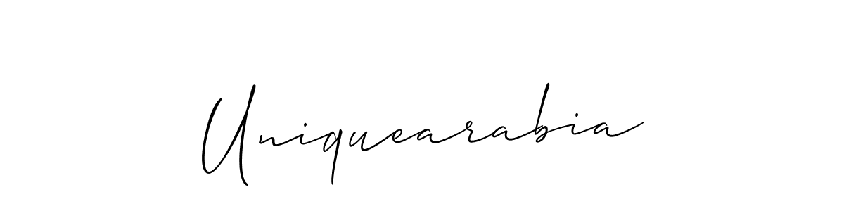 Make a beautiful signature design for name Uniquearabia. With this signature (Allison_Script) style, you can create a handwritten signature for free. Uniquearabia signature style 2 images and pictures png