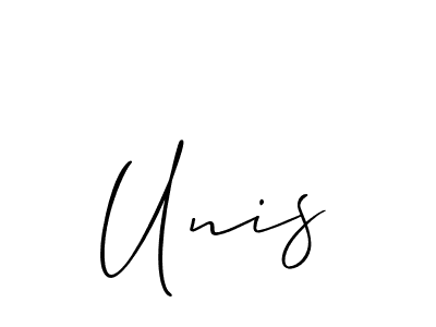 Use a signature maker to create a handwritten signature online. With this signature software, you can design (Allison_Script) your own signature for name Unis. Unis signature style 2 images and pictures png