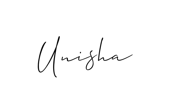 You should practise on your own different ways (Allison_Script) to write your name (Unisha) in signature. don't let someone else do it for you. Unisha signature style 2 images and pictures png