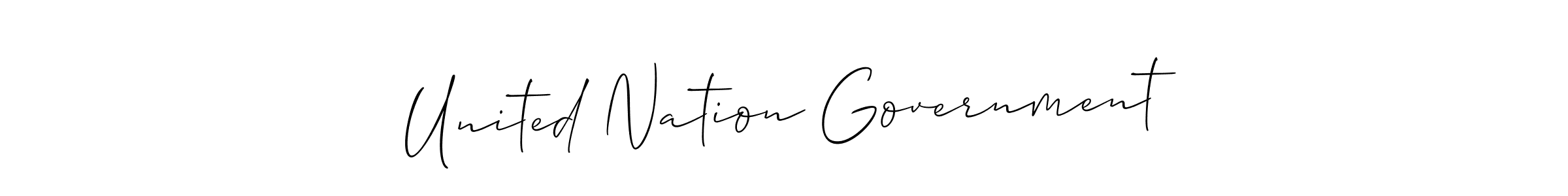 Use a signature maker to create a handwritten signature online. With this signature software, you can design (Allison_Script) your own signature for name United Nation Government. United Nation Government signature style 2 images and pictures png