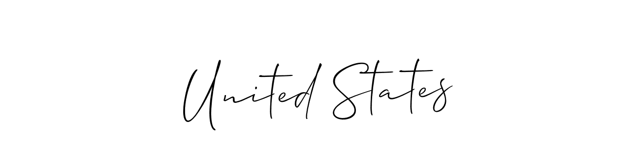 Create a beautiful signature design for name United States. With this signature (Allison_Script) fonts, you can make a handwritten signature for free. United States signature style 2 images and pictures png