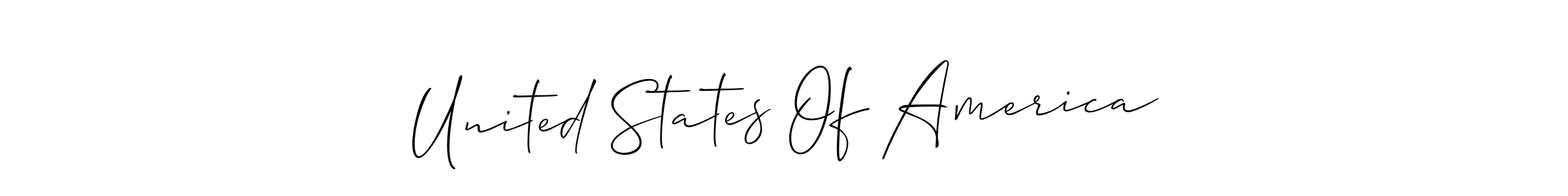 How to make United States Of America signature? Allison_Script is a professional autograph style. Create handwritten signature for United States Of America name. United States Of America signature style 2 images and pictures png