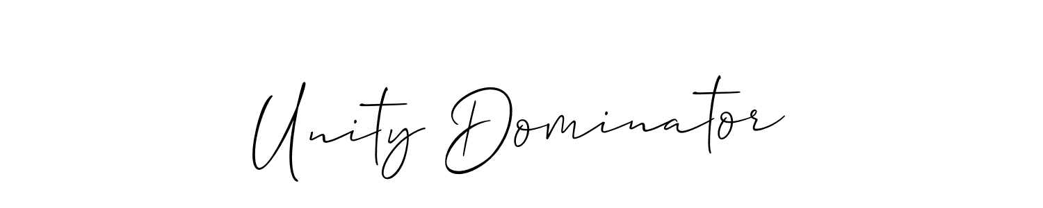 Use a signature maker to create a handwritten signature online. With this signature software, you can design (Allison_Script) your own signature for name Unity Dominator. Unity Dominator signature style 2 images and pictures png