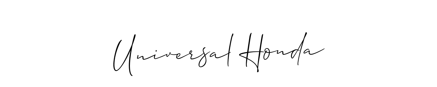 Design your own signature with our free online signature maker. With this signature software, you can create a handwritten (Allison_Script) signature for name Universal Honda. Universal Honda signature style 2 images and pictures png