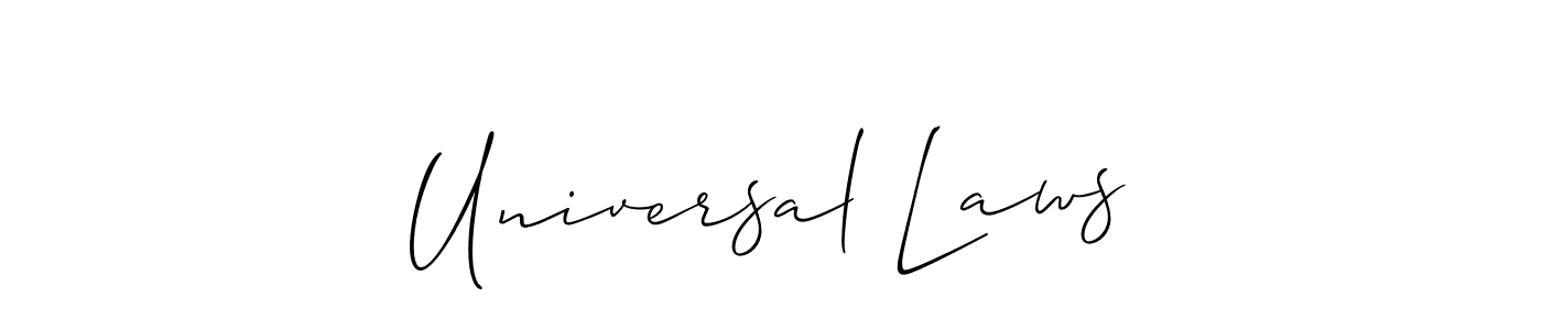 The best way (Allison_Script) to make a short signature is to pick only two or three words in your name. The name Universal Laws include a total of six letters. For converting this name. Universal Laws signature style 2 images and pictures png