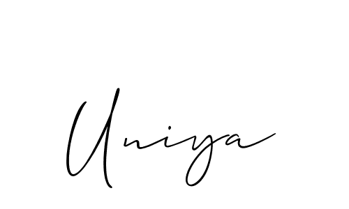 How to make Uniya signature? Allison_Script is a professional autograph style. Create handwritten signature for Uniya name. Uniya signature style 2 images and pictures png