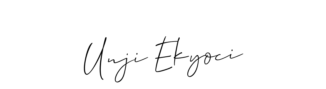 Unji Ekyoci stylish signature style. Best Handwritten Sign (Allison_Script) for my name. Handwritten Signature Collection Ideas for my name Unji Ekyoci. Unji Ekyoci signature style 2 images and pictures png