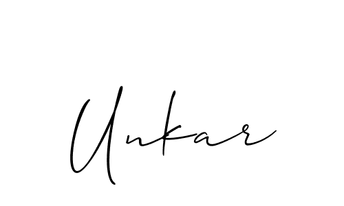 Use a signature maker to create a handwritten signature online. With this signature software, you can design (Allison_Script) your own signature for name Unkar. Unkar signature style 2 images and pictures png