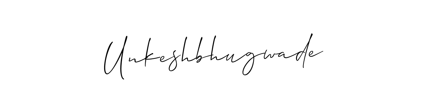 Allison_Script is a professional signature style that is perfect for those who want to add a touch of class to their signature. It is also a great choice for those who want to make their signature more unique. Get Unkeshbhugwade name to fancy signature for free. Unkeshbhugwade signature style 2 images and pictures png