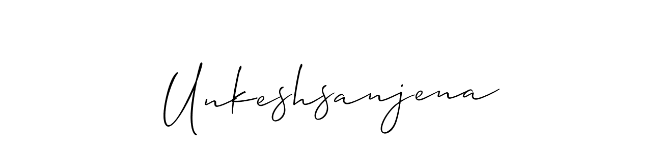 if you are searching for the best signature style for your name Unkeshsanjena. so please give up your signature search. here we have designed multiple signature styles  using Allison_Script. Unkeshsanjena signature style 2 images and pictures png