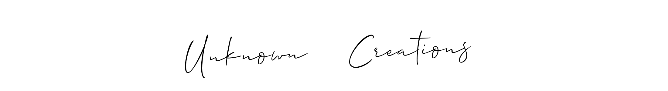 You can use this online signature creator to create a handwritten signature for the name Unknown     Creations . This is the best online autograph maker. Unknown     Creations  signature style 2 images and pictures png