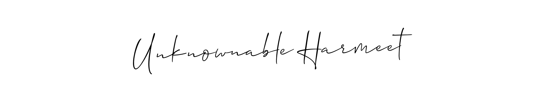 This is the best signature style for the Unknownable Harmeet name. Also you like these signature font (Allison_Script). Mix name signature. Unknownable Harmeet signature style 2 images and pictures png