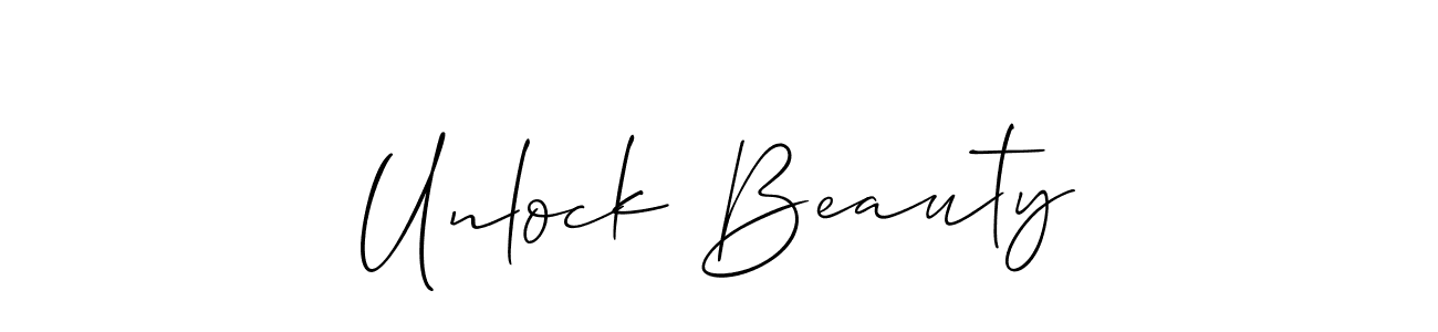 Use a signature maker to create a handwritten signature online. With this signature software, you can design (Allison_Script) your own signature for name Unlock Beauty. Unlock Beauty signature style 2 images and pictures png