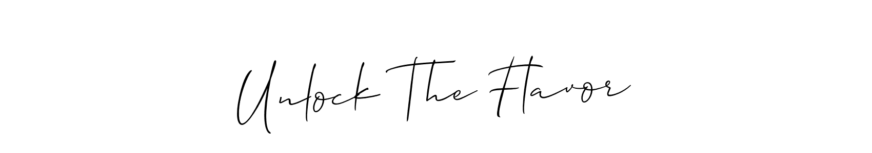 Design your own signature with our free online signature maker. With this signature software, you can create a handwritten (Allison_Script) signature for name Unlock The Flavor. Unlock The Flavor signature style 2 images and pictures png