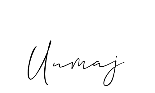 The best way (Allison_Script) to make a short signature is to pick only two or three words in your name. The name Unmaj include a total of six letters. For converting this name. Unmaj signature style 2 images and pictures png