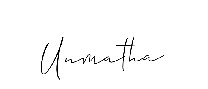 Use a signature maker to create a handwritten signature online. With this signature software, you can design (Allison_Script) your own signature for name Unmatha. Unmatha signature style 2 images and pictures png