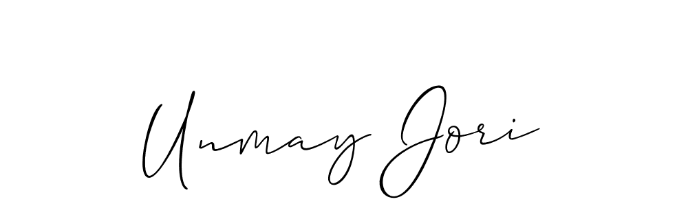 How to make Unmay Jori signature? Allison_Script is a professional autograph style. Create handwritten signature for Unmay Jori name. Unmay Jori signature style 2 images and pictures png