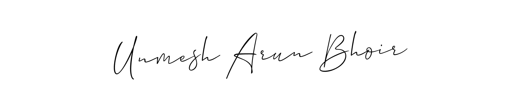 Unmesh Arun Bhoir stylish signature style. Best Handwritten Sign (Allison_Script) for my name. Handwritten Signature Collection Ideas for my name Unmesh Arun Bhoir. Unmesh Arun Bhoir signature style 2 images and pictures png