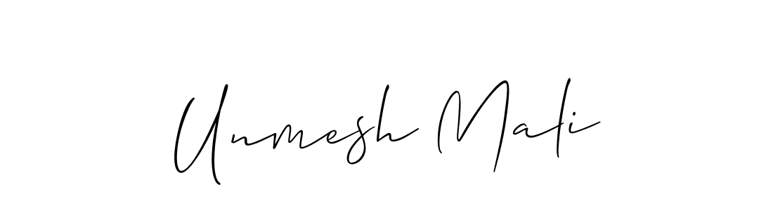 Unmesh Mali stylish signature style. Best Handwritten Sign (Allison_Script) for my name. Handwritten Signature Collection Ideas for my name Unmesh Mali. Unmesh Mali signature style 2 images and pictures png