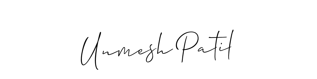 Use a signature maker to create a handwritten signature online. With this signature software, you can design (Allison_Script) your own signature for name Unmesh Patil. Unmesh Patil signature style 2 images and pictures png