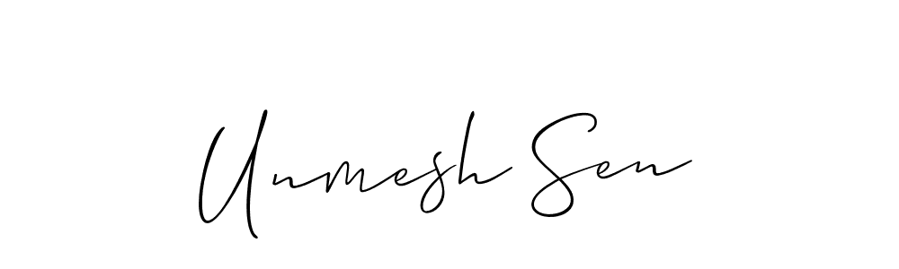 How to make Unmesh Sen signature? Allison_Script is a professional autograph style. Create handwritten signature for Unmesh Sen name. Unmesh Sen signature style 2 images and pictures png