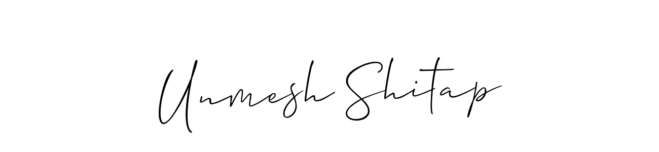 Similarly Allison_Script is the best handwritten signature design. Signature creator online .You can use it as an online autograph creator for name Unmesh Shitap. Unmesh Shitap signature style 2 images and pictures png