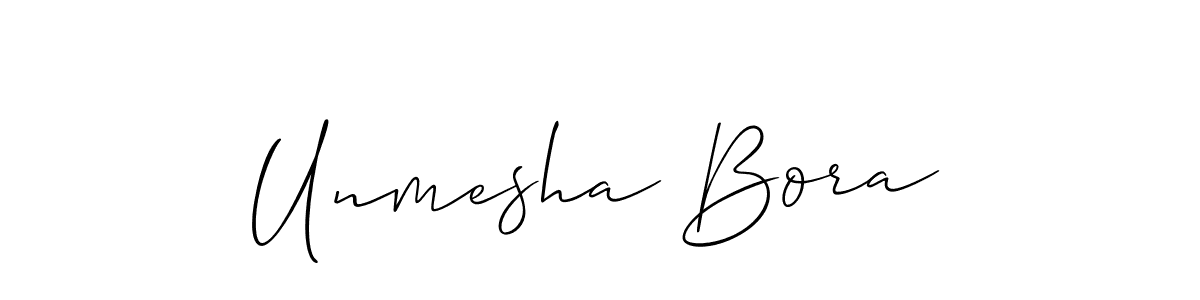 Also You can easily find your signature by using the search form. We will create Unmesha Bora name handwritten signature images for you free of cost using Allison_Script sign style. Unmesha Bora signature style 2 images and pictures png