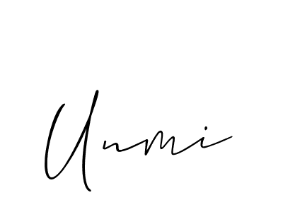 Unmi stylish signature style. Best Handwritten Sign (Allison_Script) for my name. Handwritten Signature Collection Ideas for my name Unmi. Unmi signature style 2 images and pictures png