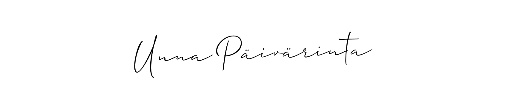 How to Draw Unna Päivärinta signature style? Allison_Script is a latest design signature styles for name Unna Päivärinta. Unna Päivärinta signature style 2 images and pictures png