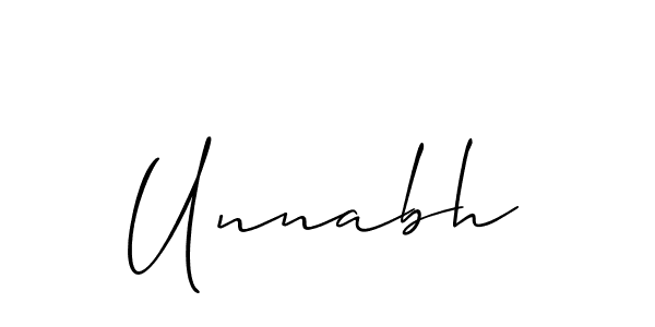 How to make Unnabh name signature. Use Allison_Script style for creating short signs online. This is the latest handwritten sign. Unnabh signature style 2 images and pictures png