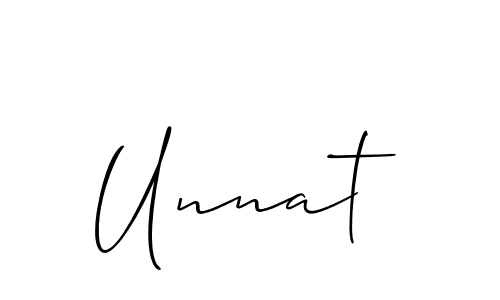 How to make Unnat signature? Allison_Script is a professional autograph style. Create handwritten signature for Unnat name. Unnat signature style 2 images and pictures png