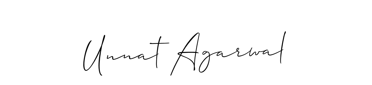 Make a beautiful signature design for name Unnat Agarwal. With this signature (Allison_Script) style, you can create a handwritten signature for free. Unnat Agarwal signature style 2 images and pictures png