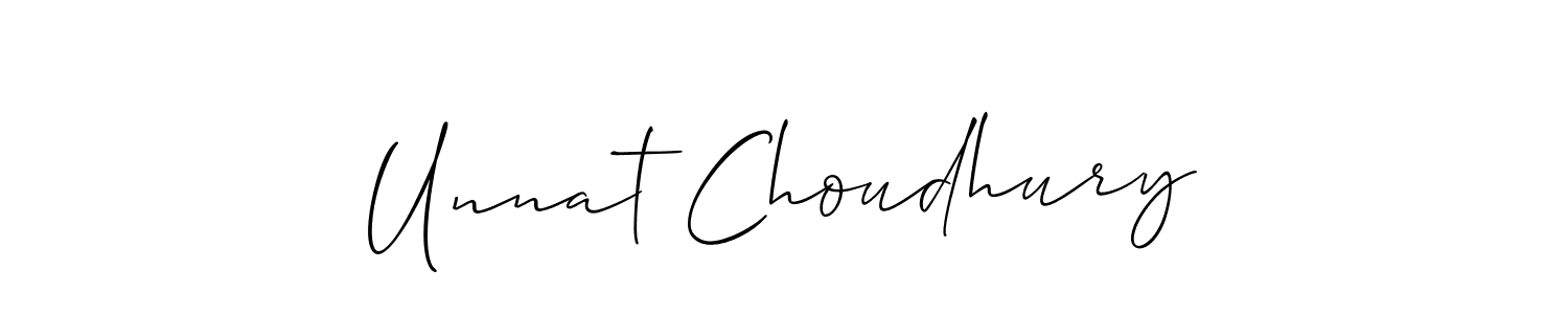 Create a beautiful signature design for name Unnat Choudhury. With this signature (Allison_Script) fonts, you can make a handwritten signature for free. Unnat Choudhury signature style 2 images and pictures png
