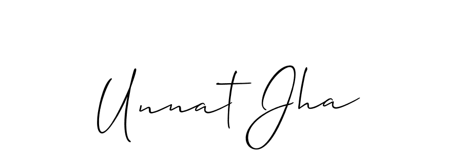 The best way (Allison_Script) to make a short signature is to pick only two or three words in your name. The name Unnat Jha include a total of six letters. For converting this name. Unnat Jha signature style 2 images and pictures png