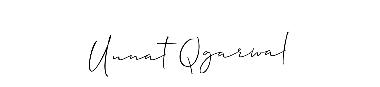 The best way (Allison_Script) to make a short signature is to pick only two or three words in your name. The name Unnat Qgarwal include a total of six letters. For converting this name. Unnat Qgarwal signature style 2 images and pictures png