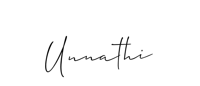 Use a signature maker to create a handwritten signature online. With this signature software, you can design (Allison_Script) your own signature for name Unnathi. Unnathi signature style 2 images and pictures png