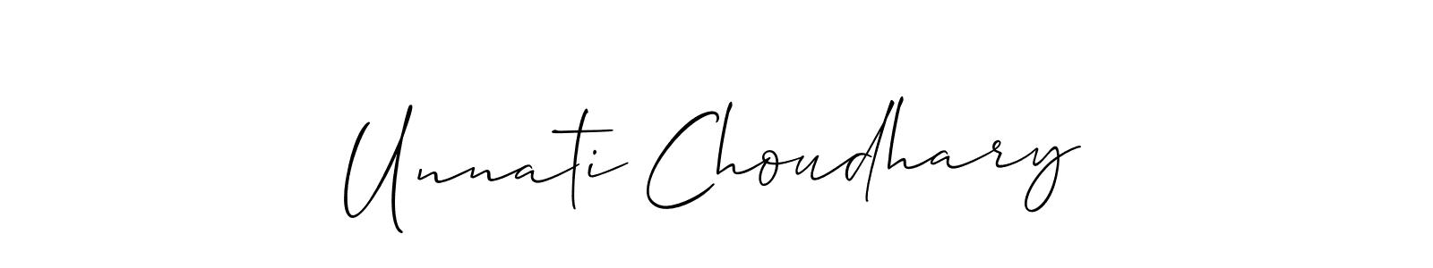 Unnati Choudhary stylish signature style. Best Handwritten Sign (Allison_Script) for my name. Handwritten Signature Collection Ideas for my name Unnati Choudhary. Unnati Choudhary signature style 2 images and pictures png