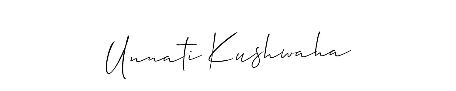 Also we have Unnati Kushwaha name is the best signature style. Create professional handwritten signature collection using Allison_Script autograph style. Unnati Kushwaha signature style 2 images and pictures png