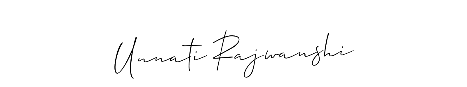 Use a signature maker to create a handwritten signature online. With this signature software, you can design (Allison_Script) your own signature for name Unnati Rajwanshi. Unnati Rajwanshi signature style 2 images and pictures png