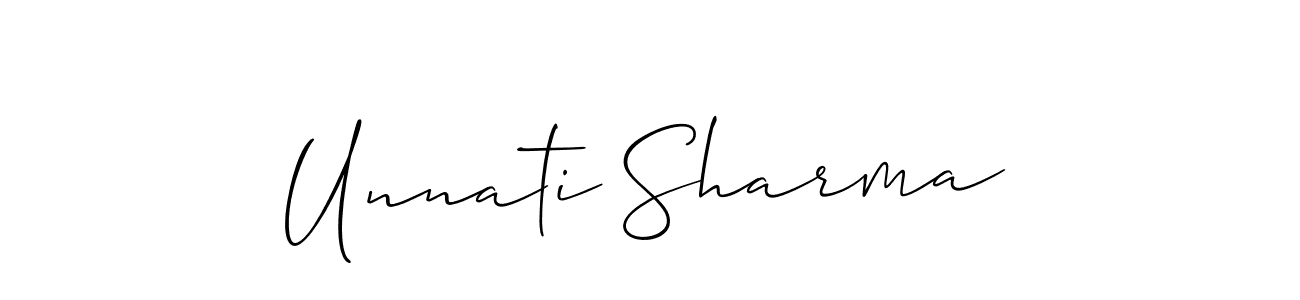 How to Draw Unnati Sharma signature style? Allison_Script is a latest design signature styles for name Unnati Sharma. Unnati Sharma signature style 2 images and pictures png